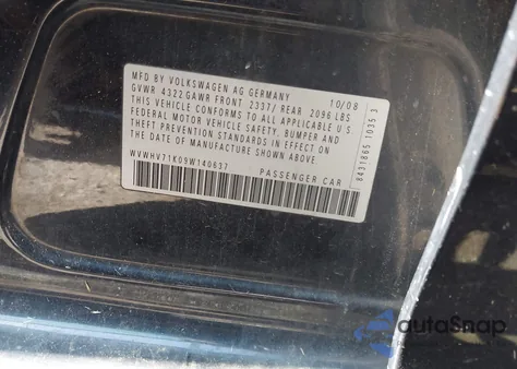 2009 Volkswagen Gti 4-Door from USA, damaged, VIN WVWHV71K09W140637